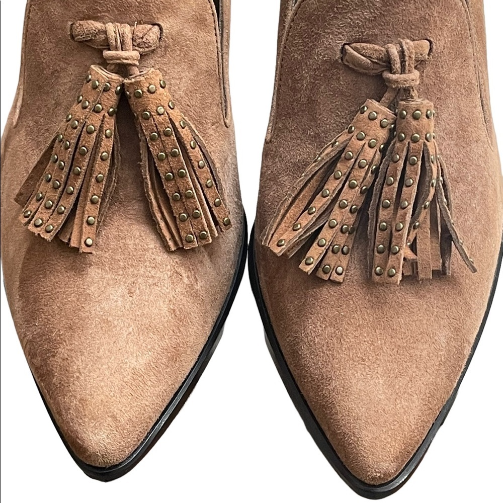 Stuart Weizman Broom Tassel Suede Block-Heel Pump… - image 7